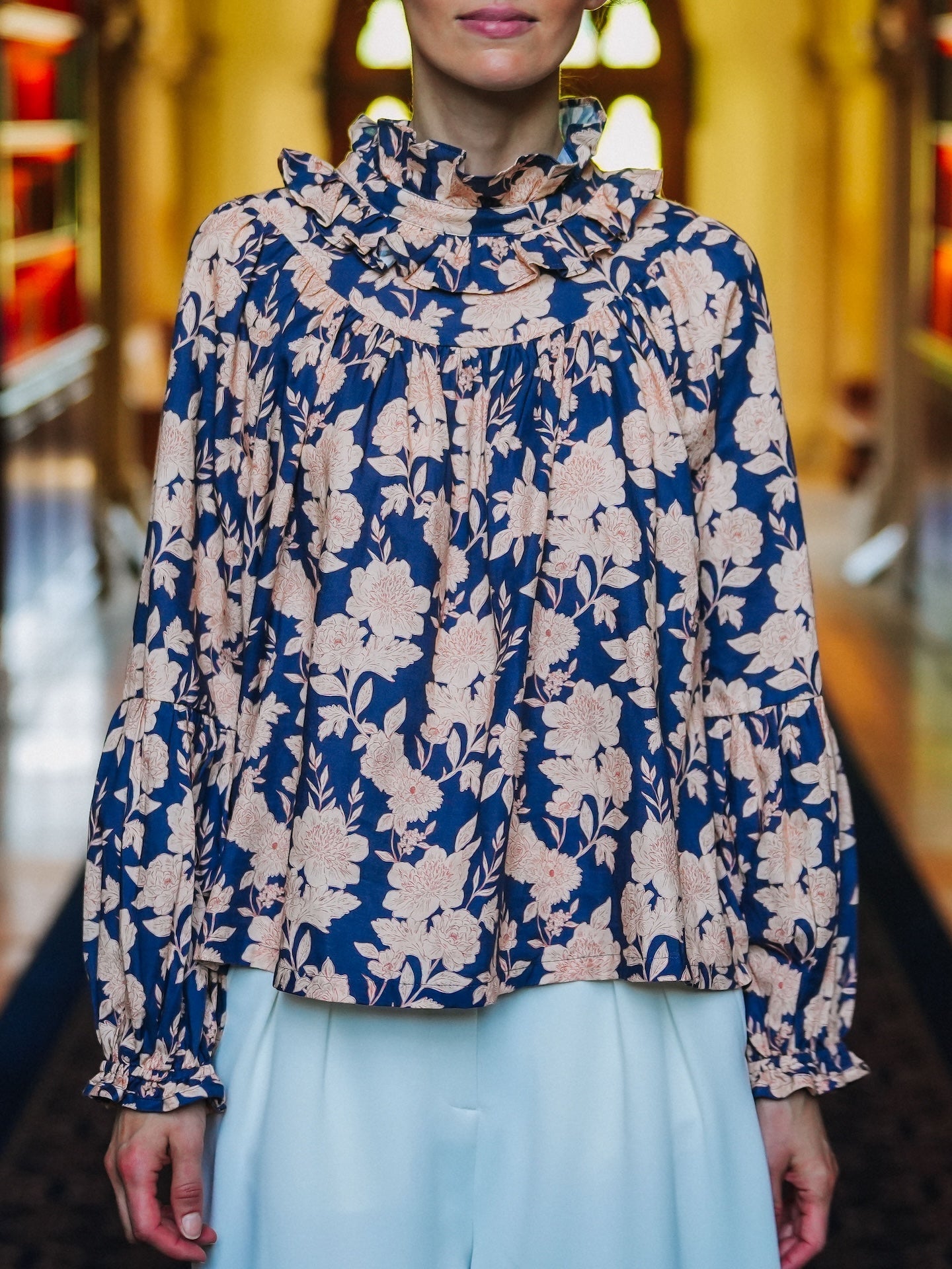 BLOUSE ESPERANCE - FLEURS MARINE