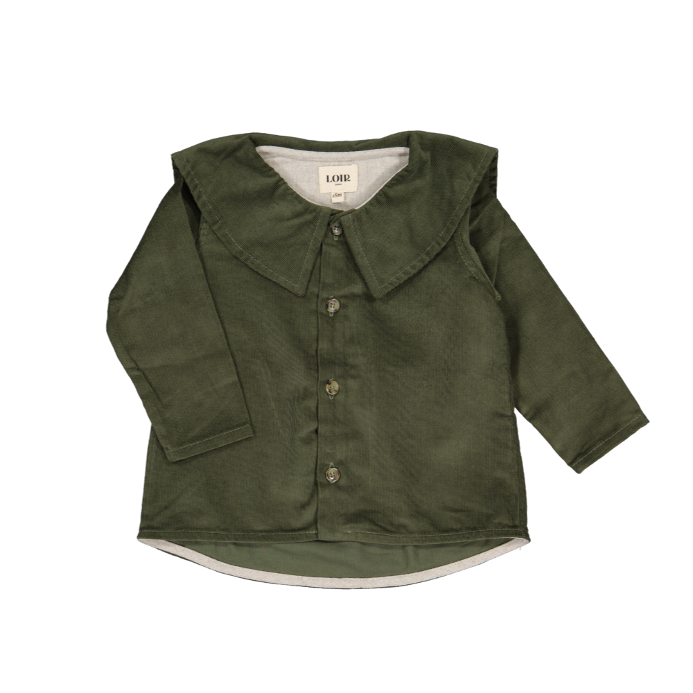 LORETTE shirt - Green velvet