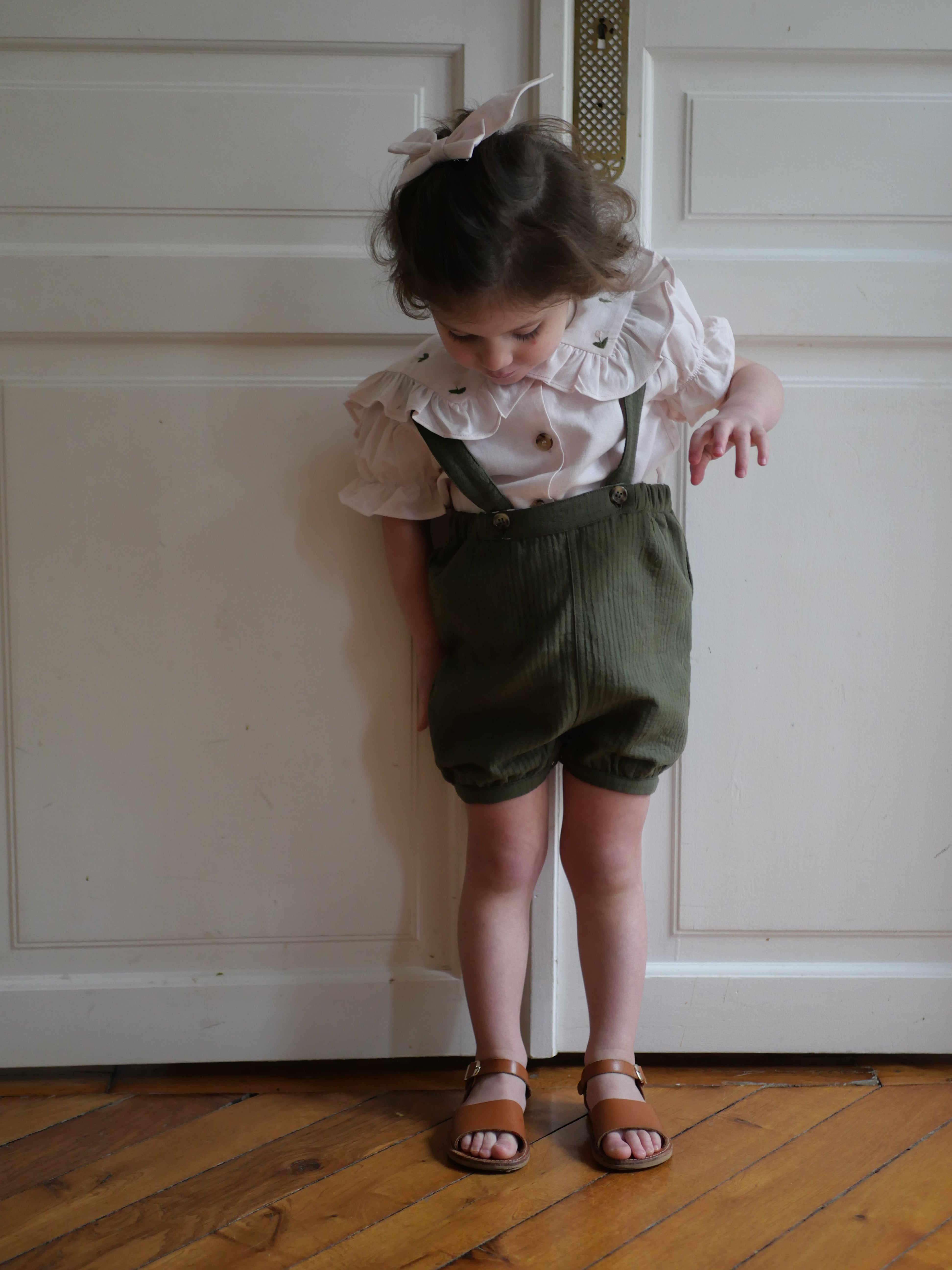 Short OLIVE - Coton vert