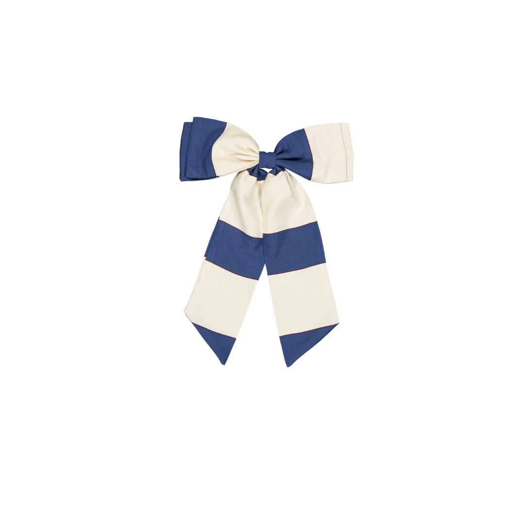 Maxi nœud Nora - Madame - Maxi rayures bleues