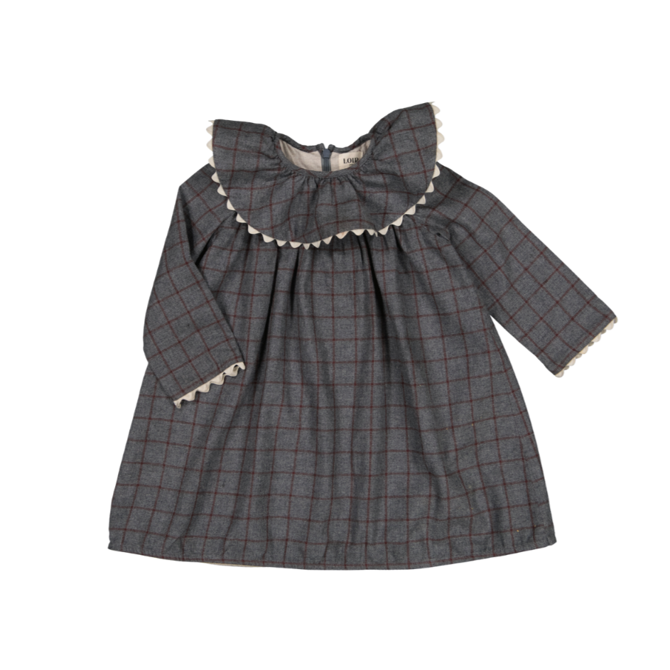 MARY dress - Grey checks