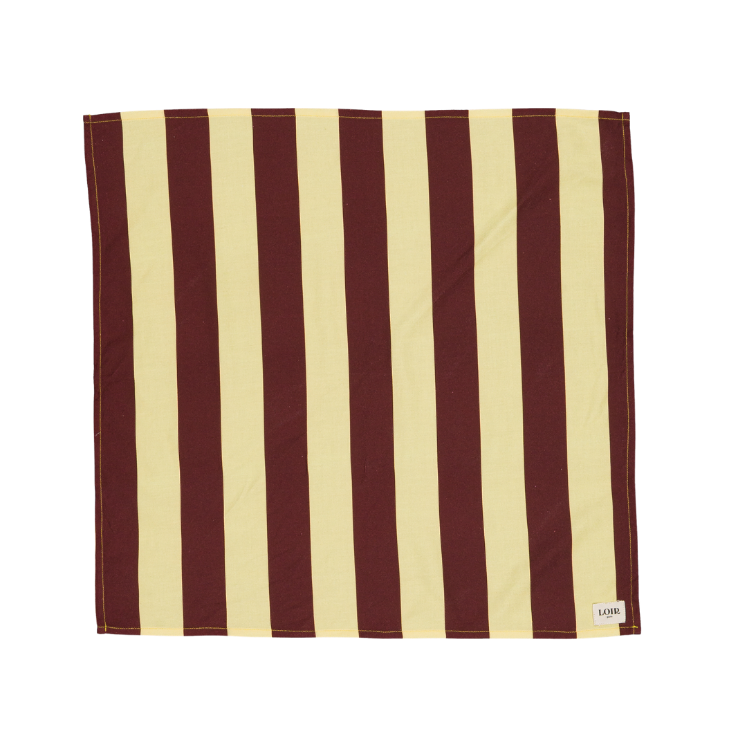 Foulard Alfred - Rayures jaunes & bordeaux