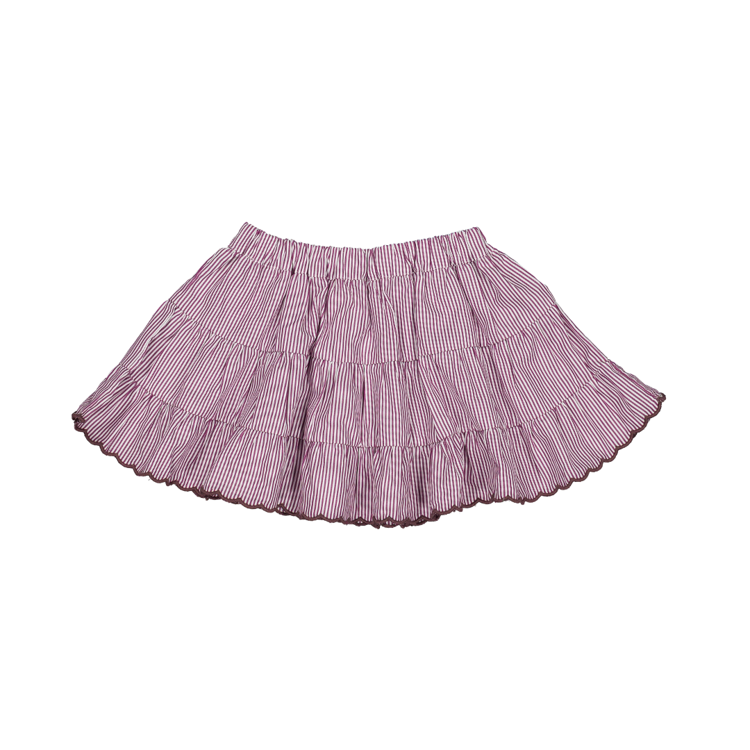 Jupe Bea - Rayures bordeaux