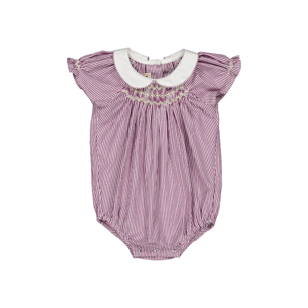 Barboteuse Bilbao - Rayures bordeaux