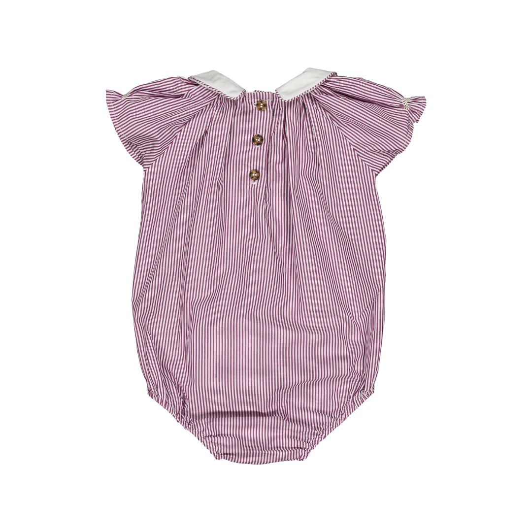 Barboteuse Bilbao - Rayures bordeaux