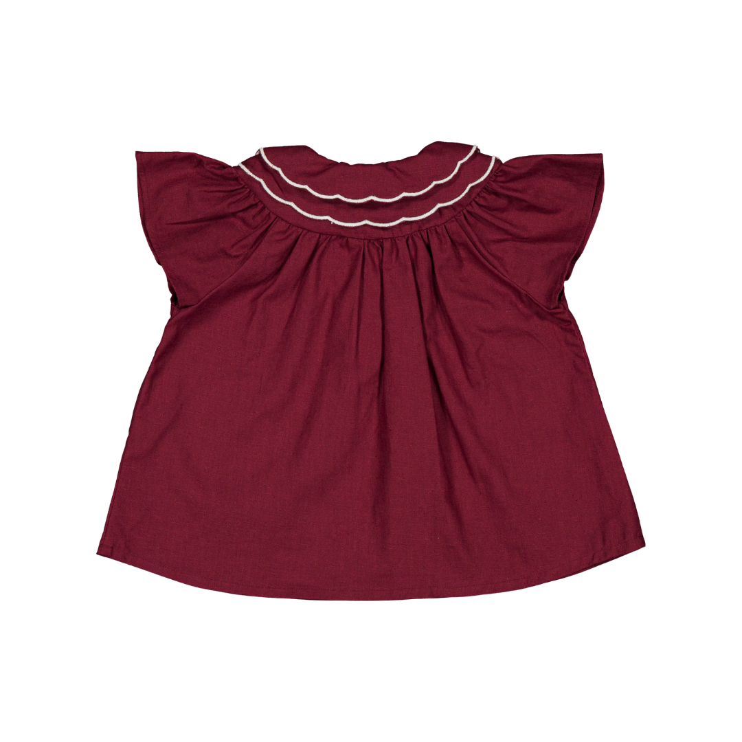 Blouse Carmen - Lin bordeaux