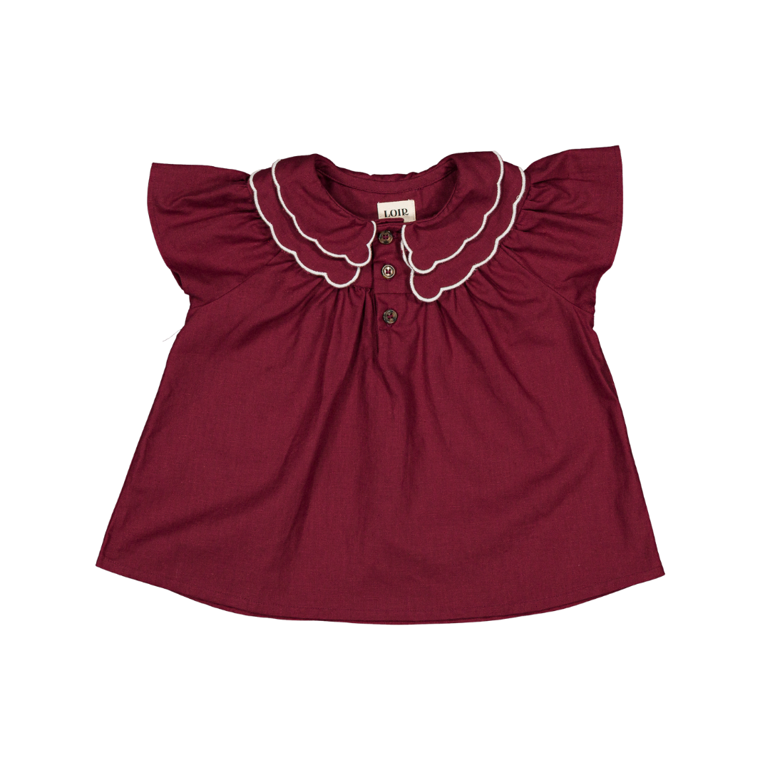 Blouse Carmen - Lin bordeaux
