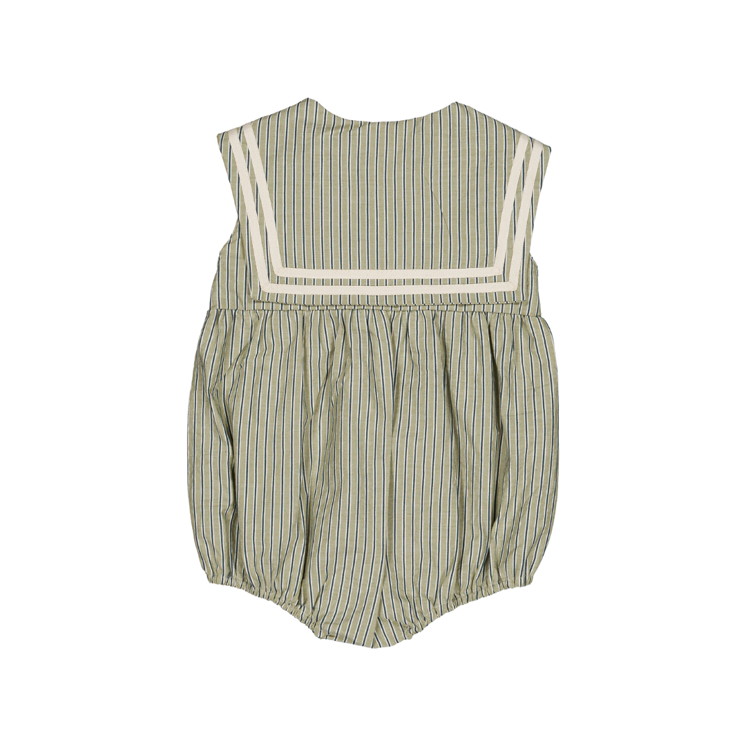 Barboteuse Isabella - Rayures menthe