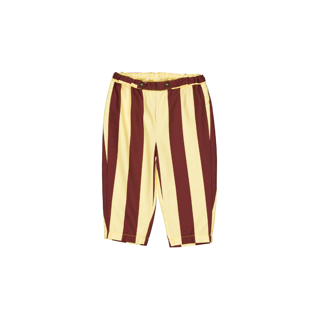 Pantalon Nini - Rayures jaunes et bordeaux