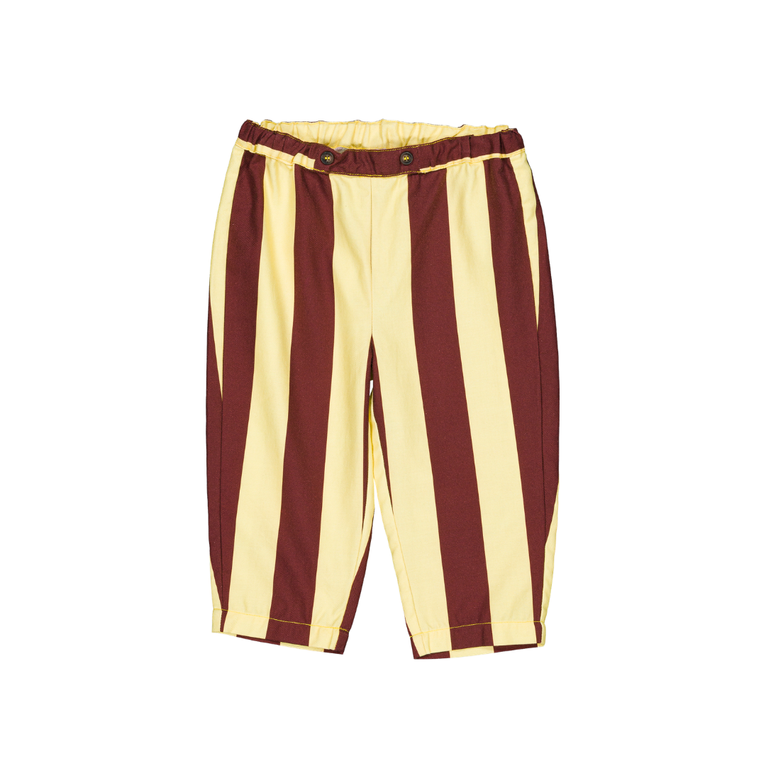 Pantalon Nini - Rayures jaunes et bordeaux