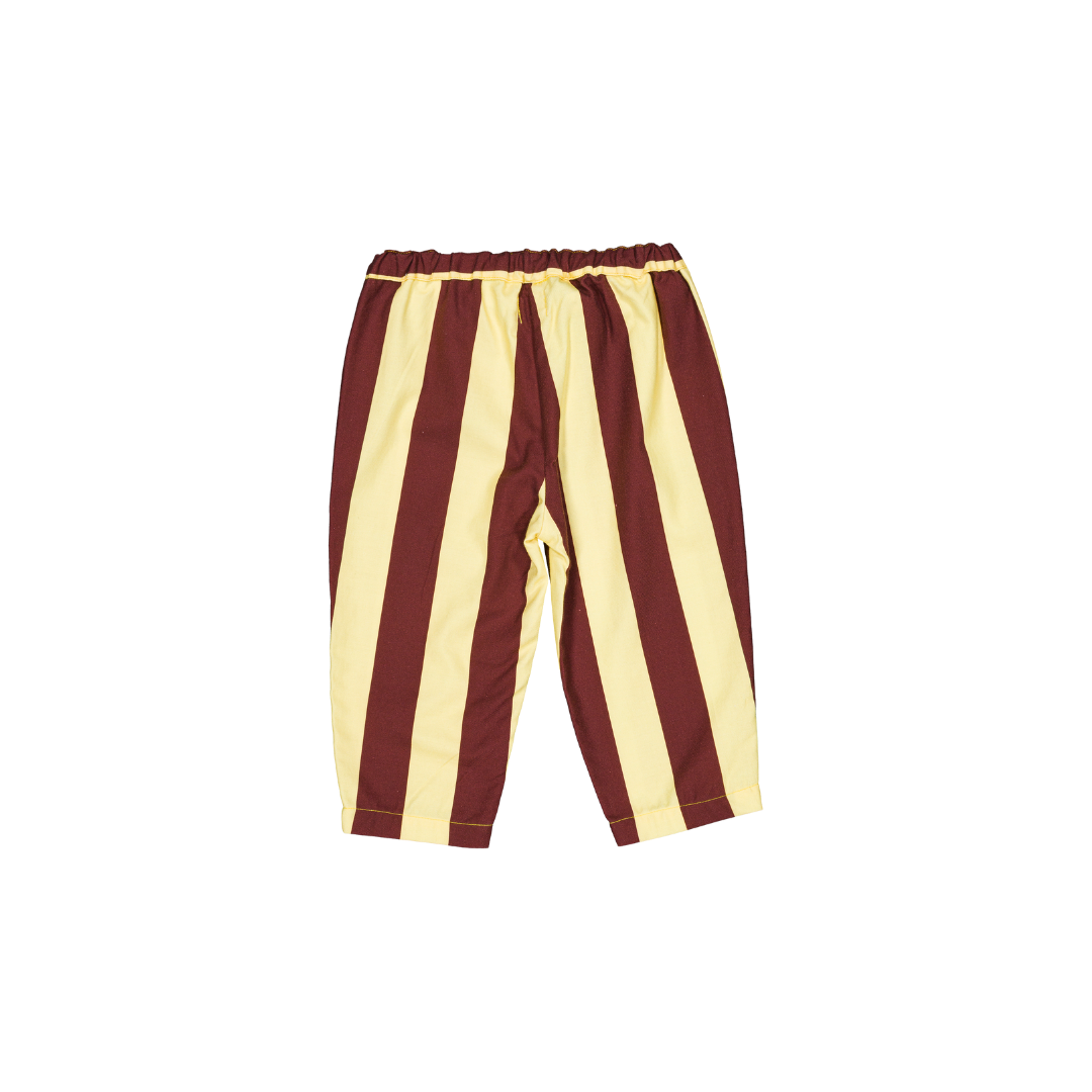 Pantalon Nini - Rayures jaunes et bordeaux